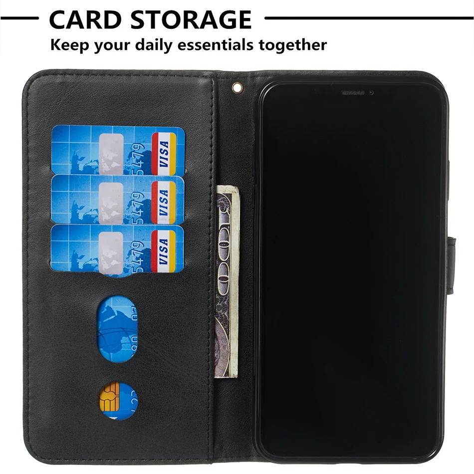 Чехол бумажник на молнии из искусственной кожи с подставкой для Xiaomi mi 9T A2 Lite Red 7 6