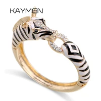 New Arrivals Animal Zebra Bangle Cuff Bracelet Gold Plated Statement Fashion Women's Bangle Bracelet for Wedding / Party / Prom 1