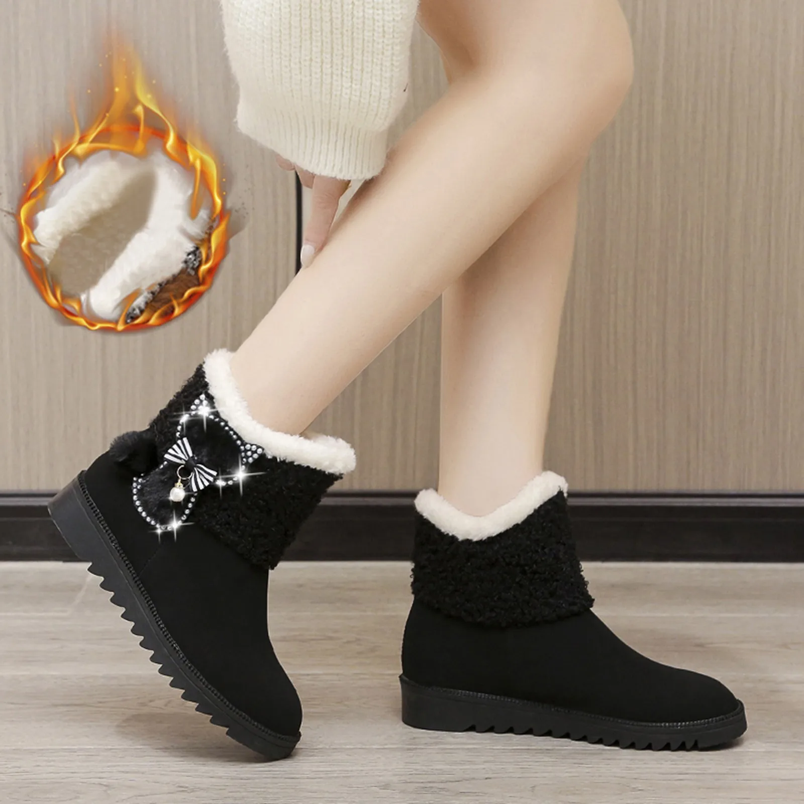 Vrouwen Laarzen Sneeuw Schoenen Winter Ronde Teen Outdoor Warme  Comfortabele Plus Fluwelen Dikke Katoenen Laarzen Snowboots Vrouwelijke  Schoenen d14 #|Enkellaars| - AliExpress