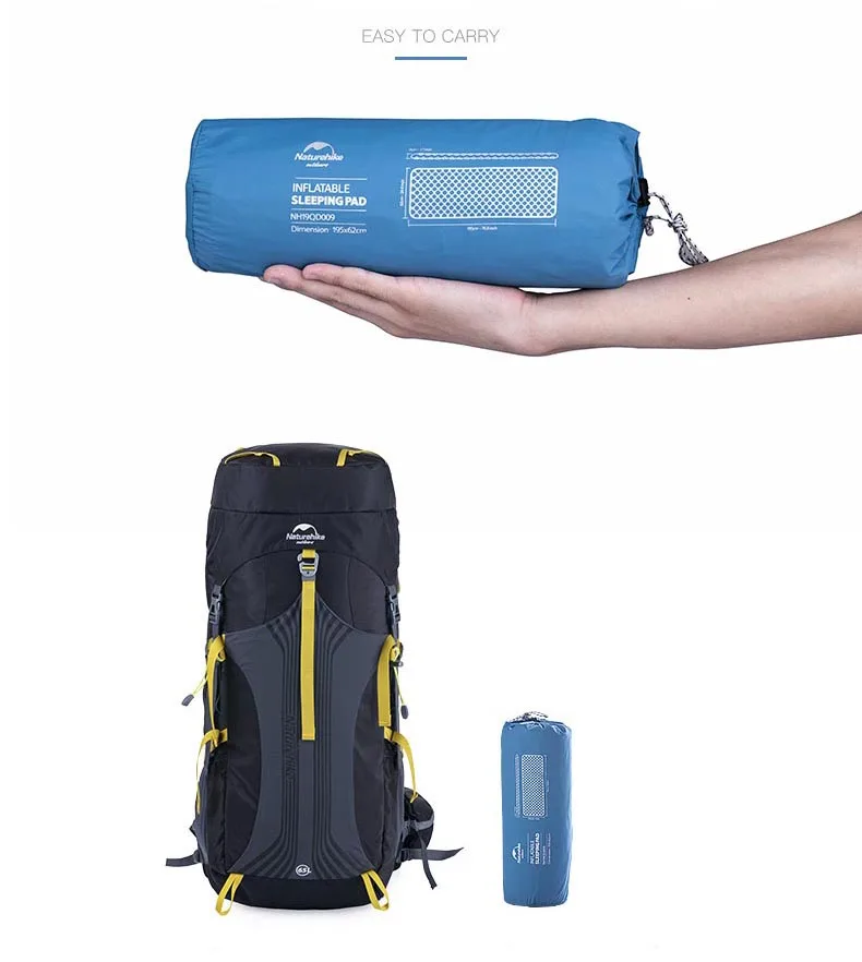 Almofada de Dormir Medo de Vazamento Esteira de Acampamento Naturehike Nylon Portátil Leve Dual Air Válvulas São Não Tem Colchão Inflável Tpu Mod. 1263057 7 Naturehike TPU Nylon Almofada de Dormir Portátil
