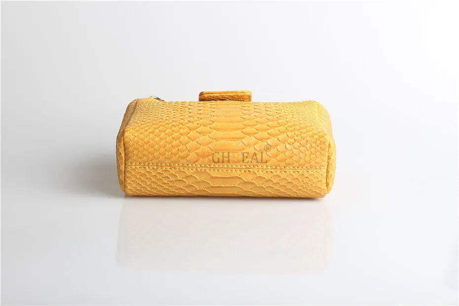 Модная брендовая женская сумка змеиная сумка-мессенджер дизайнерская сумка через плечо на цепочке Женская сумка клатч желтая