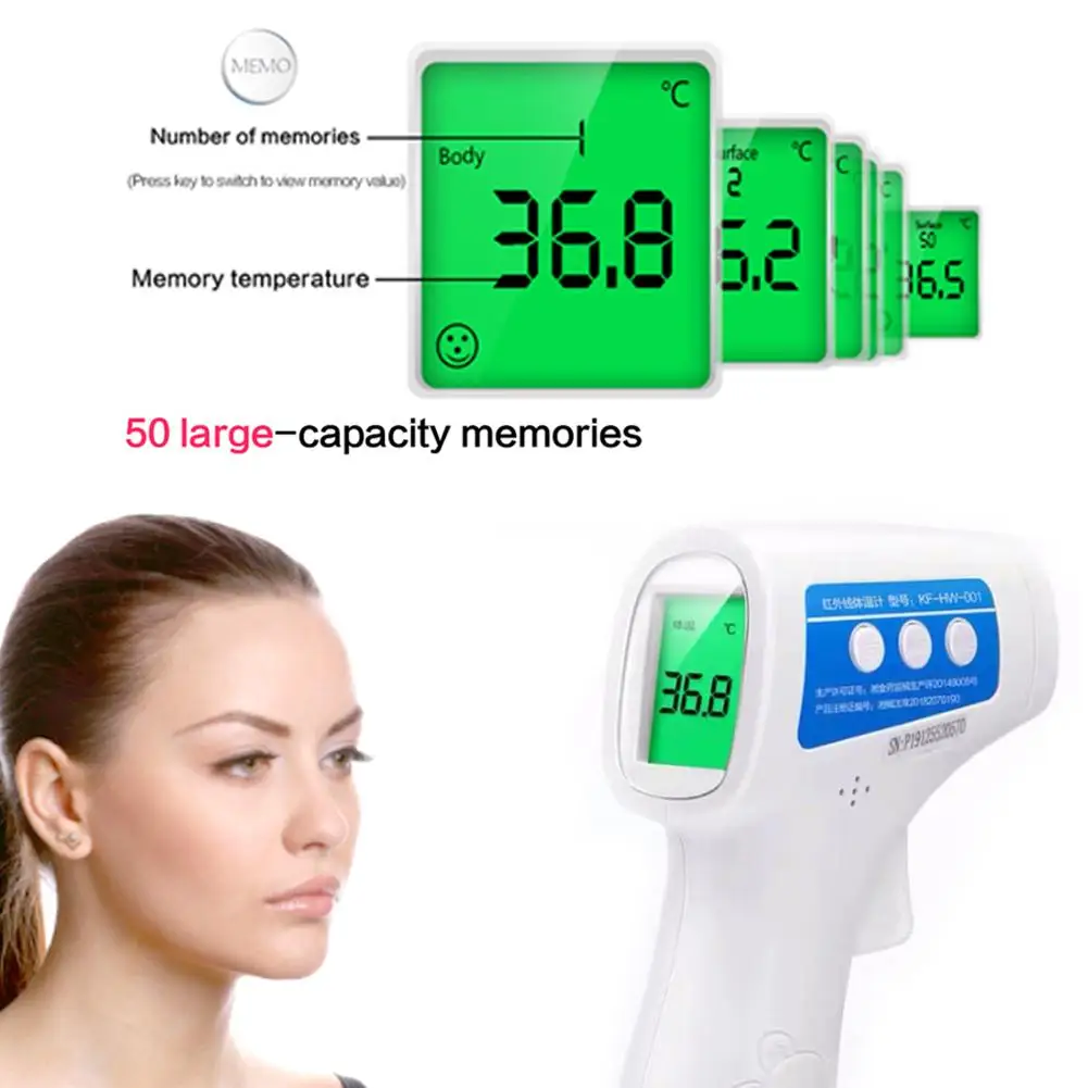 

Fast Shipping Forehead Ear Thermometer Non Contact Digital Infrared Thermometer Body Fever Measure Tool For Baby Adults