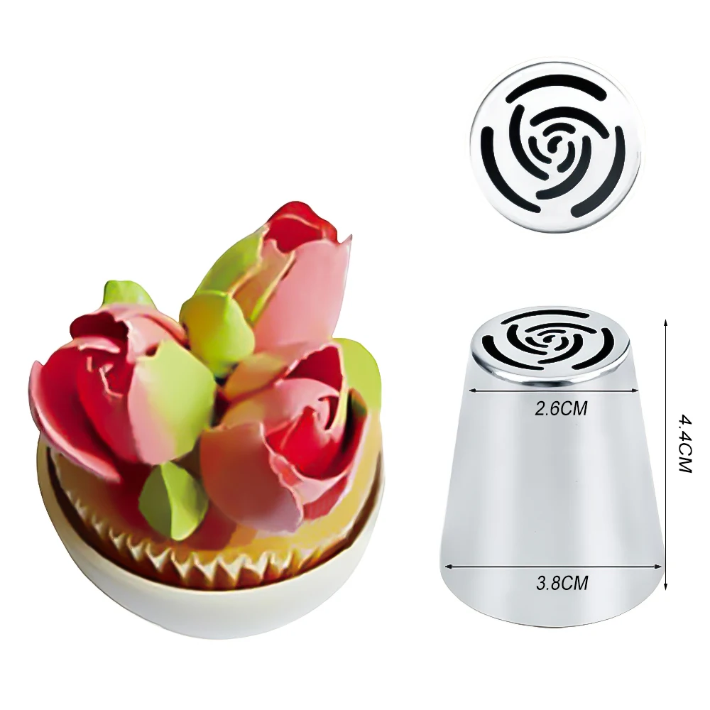 Pastry Nozzles 1PC Russian Tulip Icing Piping Stainless Steel Flower Cream Cupcake Cake Decorating Tools