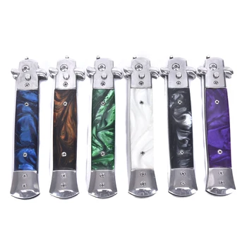 

1pcs Mens Pocket Knife Comb Oil Hair Comb Foldable Automatic Stainless Steel Combs Brushes Hair Trimmer Comb Brush Accessories