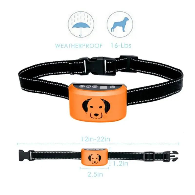 Safe Ultrasonic Stop Bark Dog Deterrents Anti Barking Collar Automatic Voice Activated ABS Adjustable Pet Dog Training Collar