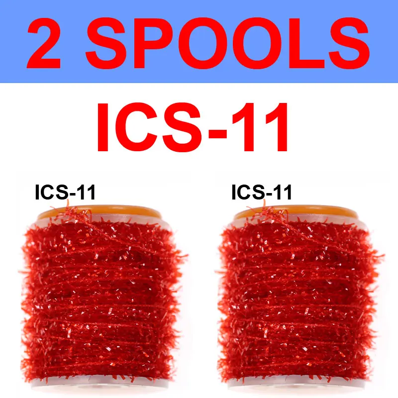ICS11 2 катушки мушек лед синель Стример Летать Марабу джиг блесна Айс джиг материал для вязания мушек - Цвет: ICS11
