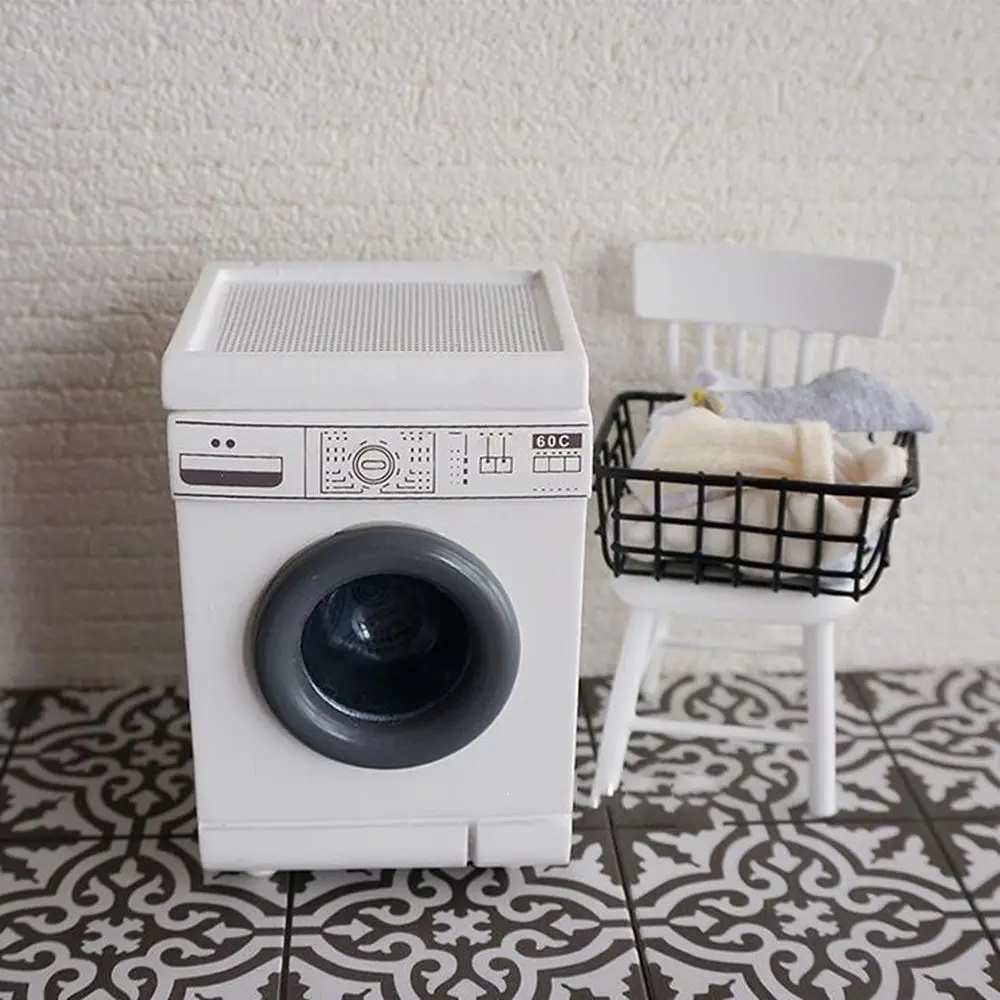 NEW 1:12 Miniature Washing Machine Mini Dollhouse Furniture for Blyth Barbies OB11 BJD Doll House Play Toys Accessories 6