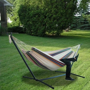 

200x150cm Garden Swinging Stripe Sleeping Outdoor Camping Bedroom Large Thicken Widened Hanging Without Stand Canvas Hammock#734