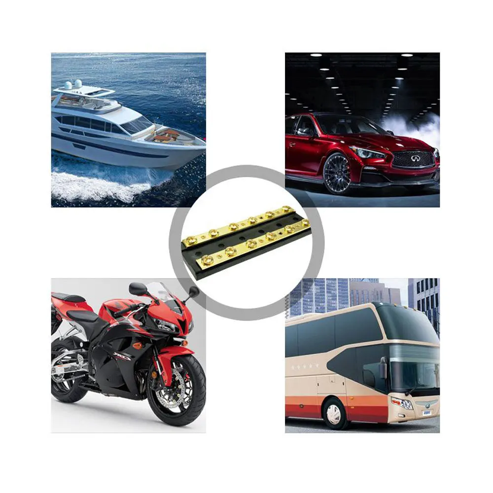 Iztoss DC 32V 60A двойной латунный автобус бар с 8-32 Винтовые клеммы-6 цепи распределительный блок