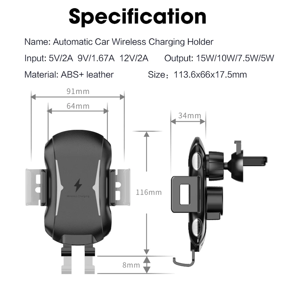 15 Вт беспроводное автомобильное зарядное устройство автоматический зажим Быстрая зарядка держатель телефона крепление в автомобиль для iPhone 11 huawei samsung смартфон