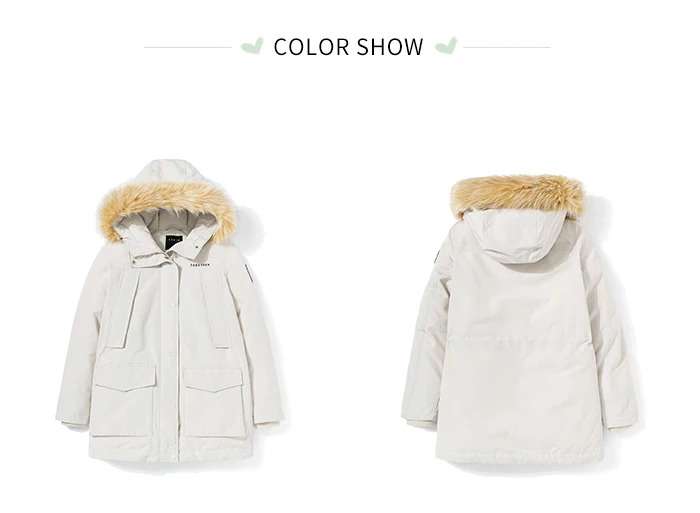 SEMIR Хлопковая женская парка зимнее Новое Свободное длинное пальто с меховым воротником ветровка средней длины теплое пальто