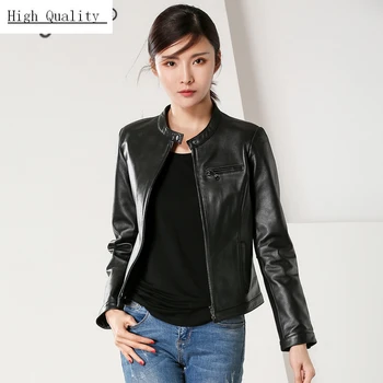 

Natural Sheepskin Coat Female Genuine Leather Moto Jacket Women Winter Autumn Clothes 2020 Ladies Real Leather Jacket 716