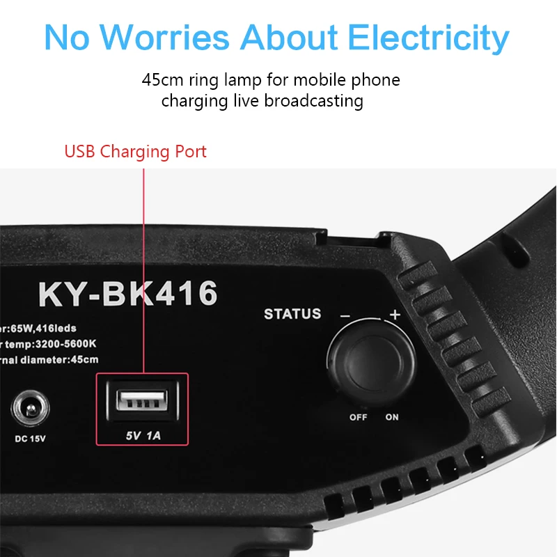 18 дюймовый светодиодный кольцевой светильник 3200-5600K 65W фотография вспышка для селфи с кольцевая лампа с 2,1 метровая подставка для макияжа в прямом эфире