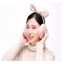 Новинка, модные корейские женские наушники в клетку с бантом, теплые наушники для женщин и девушек, меховые зимние ухо теплые наушники, удобные