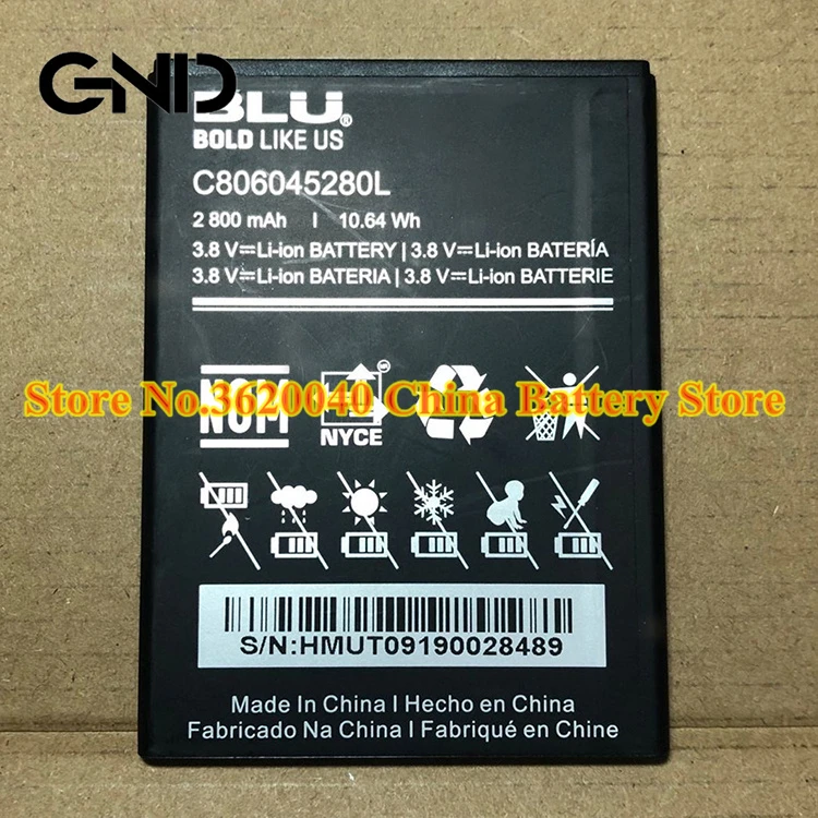 GND 2800 мАч 10.64Wh C806045280L запасная батарея для BLU Vivo X5 V0490UU 5 7 &quotHD смартфона Li Ion bateria