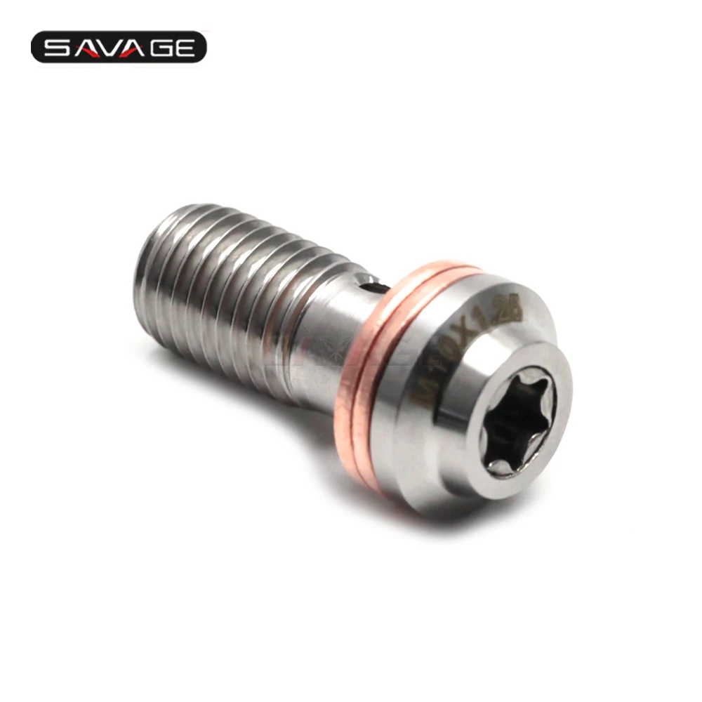 S  Motorcycle Universal stainless Banjo Bolt  FrontRear Brake Master Cylinder Screw M10X1.25 (6)