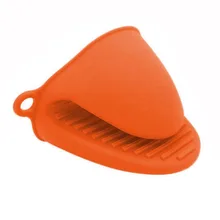 Новые 2x мини Прихватки силиконовые термостойкие анти-ожоги перчатки для приготовления пищи зажимные ручки, прихватки и Прихватки оранжевые