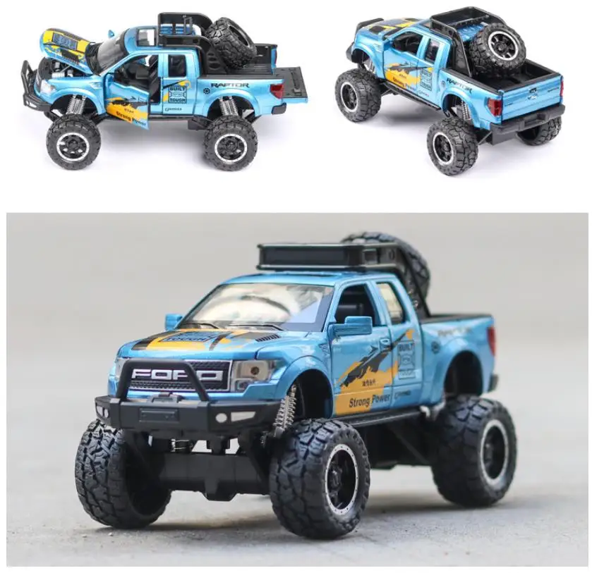 Модель автомобиля из 1:32 сплава, высокое моделирование Ford F150 пикапа, звук и светильник