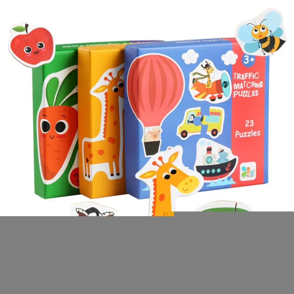 Игра Монтессори Ранние развивающие игрушки Монтессори головоломка мультфильм движение животных фрукты пара подходящая игра игрушки для детей