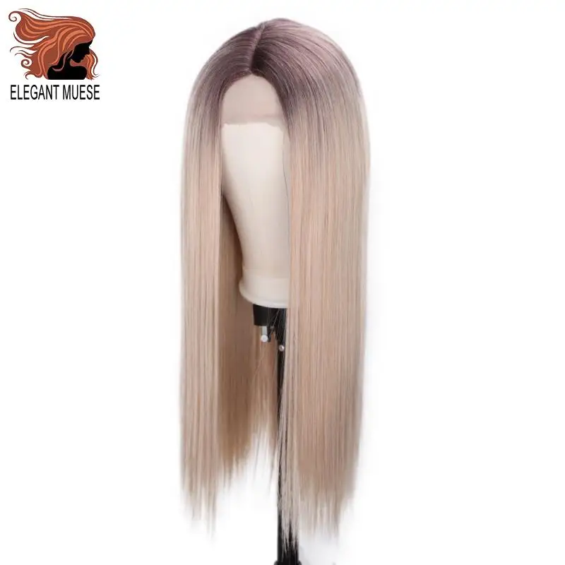 Elegant MUSES синтетический парик блонд Синтетические волосы на кружеве парик с эффектом деграде(переход от темного к блондинка термостойкие волокна природные для Для женщин парики