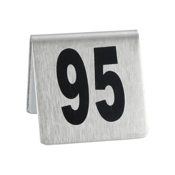 

10Pcs Table Plate Stainless Steel Paper Bracket Card Number Folder Creative Card Holder Desktop Number Stand (Black)