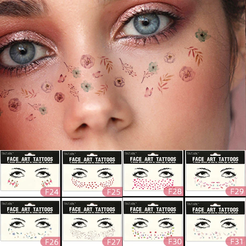 temporary face tattoo cute small flowers womens tattoos face stickers eye  make up decal waterproof for girls woman 2020 new  AliExpress