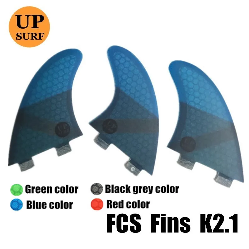 UPSURF Surfboard FCS Tri Fins Honeycomb Fiberglass Fins G5 Size Colorful Surfing fin with Key and Screws White