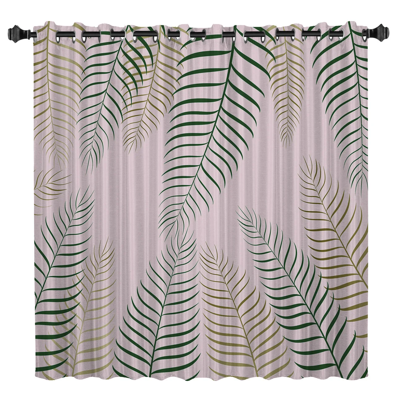 Тропические растения с розовым фоном оконные занавески темная гостиная