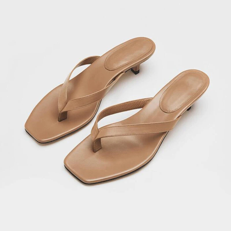 【INCHANT ME】Square Toe Flip Flop Heel Sandals Amazon.com: Women's Open Toe Square Toe Thin Heel Flip Flops