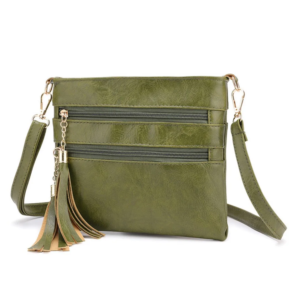 Crossbody bag Tassel Shoulder Bags Messenger Bag Phone Bag Fashion bags for women bag leather Women Zipper Solid Color bag