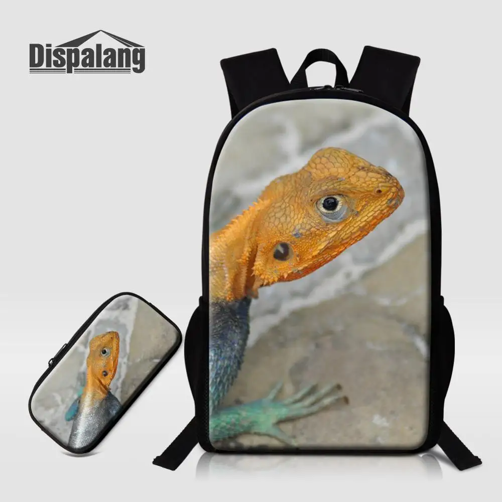 2 PCS Set05 Dispalang животное броши в виде ящерицы изготовлен из полиэстра, рюкзак из 2 предметов школы, в комплекте с набором подходящих сумок с Карандаш Чехол детский школьный рюкзак для мальчиков - Цвет: 2 PCS Set05