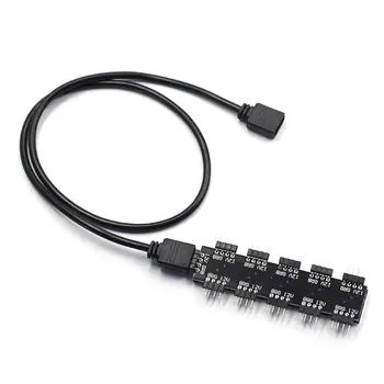 

12V 1 to 10 Way 4Pin PC CPU RGB Cooling Fan Controller Adapter Hub with Cable Cooling fan hub