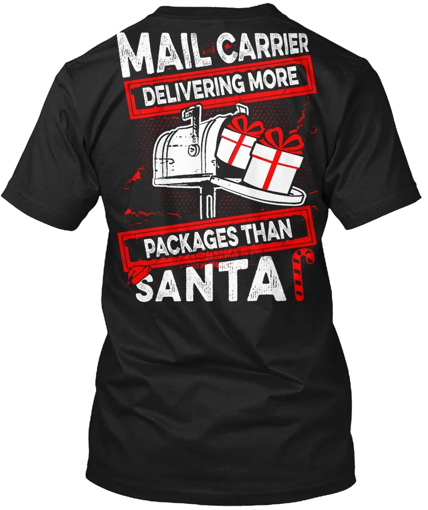 Мужская футболка почтовый Перевозчик-больше пакетов чем Санта футболки женские |