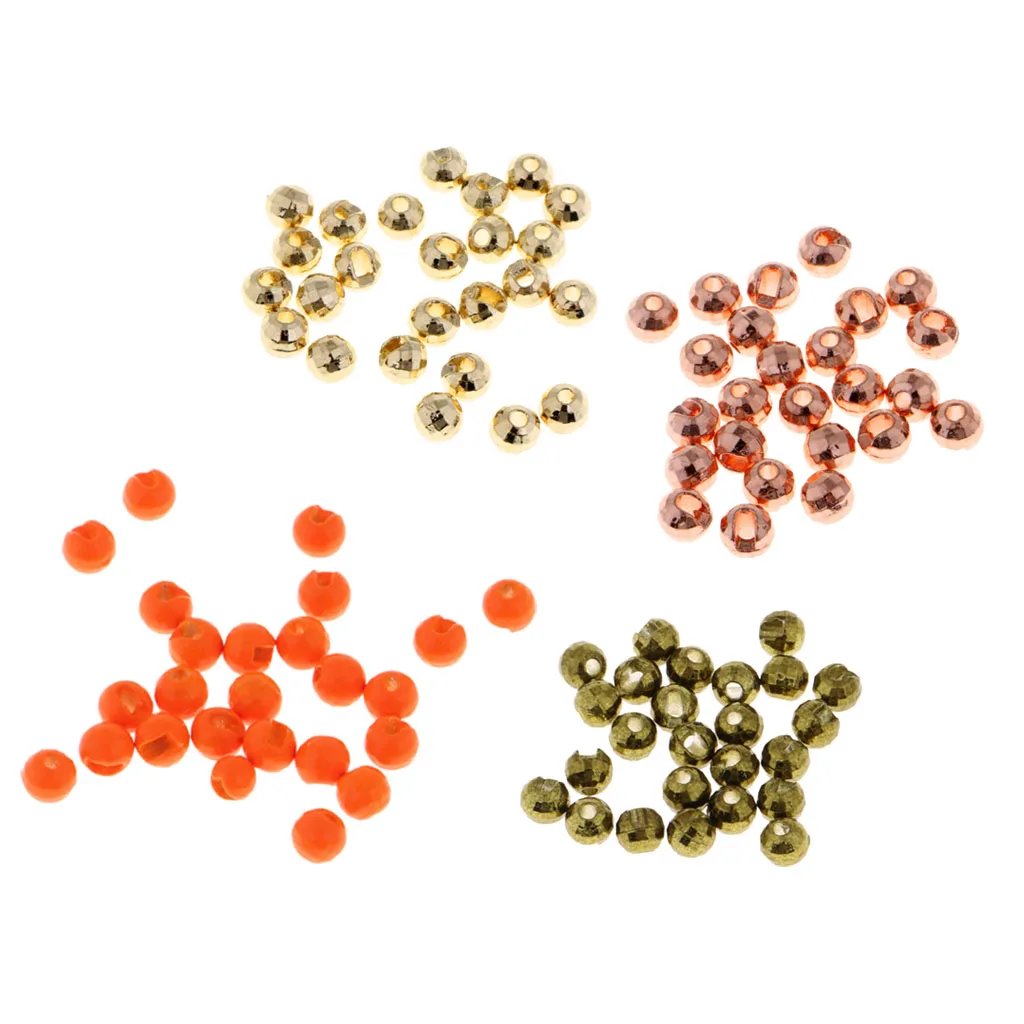 25pcs Tungsten Fly Tying Slotted Diamond Faceted Beads Nymph Head Beads 3mm Fly Tying Materials Fishing Accessories