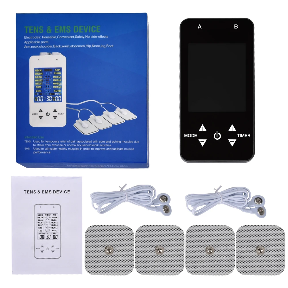 15 Modes Muscle Stimulator Electronic Pulse Massager Tens EMS Machine Electrical Nerve Low Frequency Physiotherapy Device