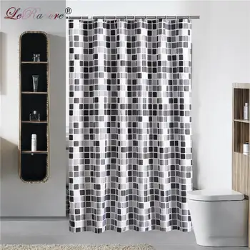 

LeRadore Thickened Black and White PlaidPolyester Bathroom Waterproof Shower Curtain Bathroom Curtain Extra Size 180*200 300*200