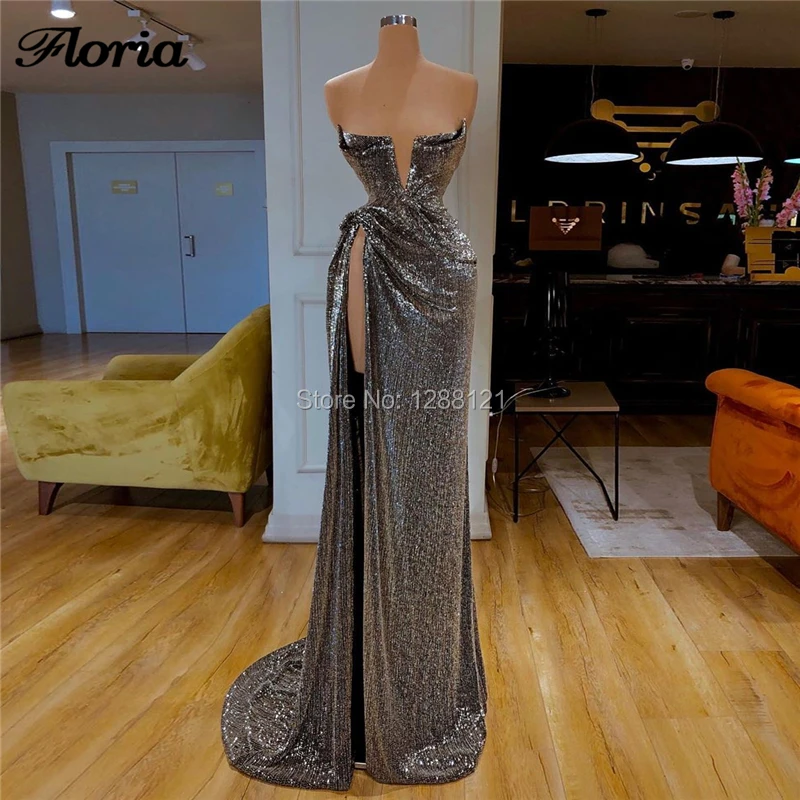 Женское вечернее платье без бретелек элегантное мусульманское для выпускного