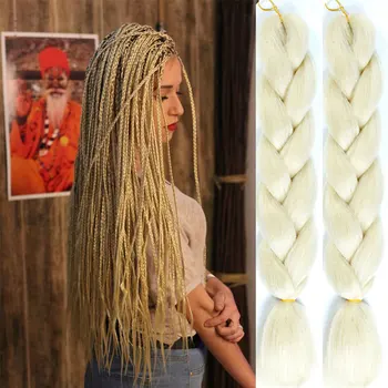 

MUMUPI long Kanekalon Braiding Hair Single Ombre Green Azure Pink Yellow Blonde Synthetic Hair Extension Twist Jumbo