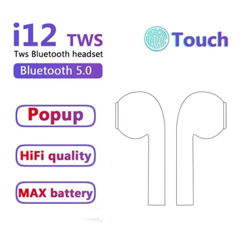 

I12 TWS Wireless Bluetooth Touch Headphone In-ear Sports Headset With Mic Charging Bin For All Android iphone pk i900 i7 i9s i11