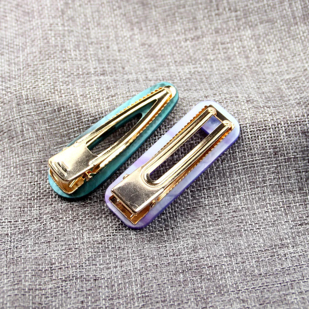 20Pcs Acrylic Resin Hair Clips Fashion Geometric Alligator Barrettes Leopard Pattern Vintage Hair Accessories Hairpins for Women