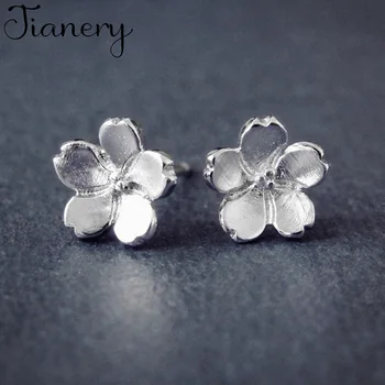 

JIANERY Bohemian Vintage 925 Sterling Silver Cute Flower Earrings For Women Girls Brincos Boho Fashion Jewelry