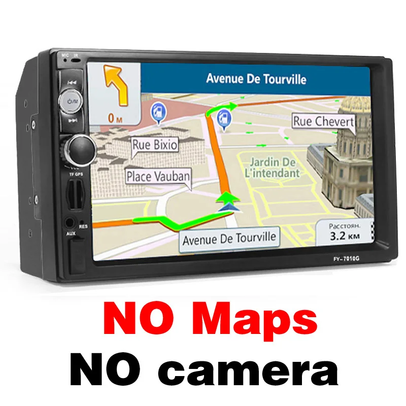 2 Din автомобильный радиоприемник 7 ''HD сенсорный экран gps навигационный плеер с картой камеры Bluetooth MP3 MP5 стерео аудио Авто электронное радио - Цвет: FY 7010G