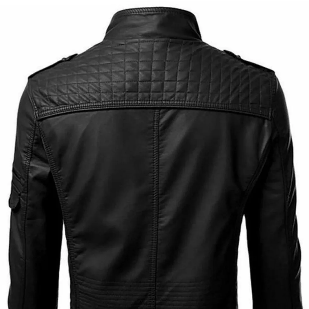 Мужская зимняя Байкерская мотоциклетная куртка на молнии с длинными рукавами 4XL кожаная курка мужская chaqueta cuero hombre