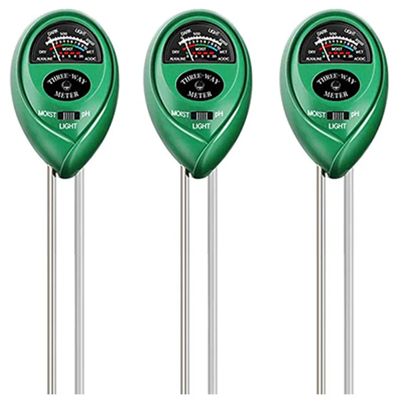 

3-Packs Soil Moisture Meter,PH Meter, Light Meter,3-In-1 Soil Tester Kits with Moisture,Light and PH Test for Garden, Farm, Lawn