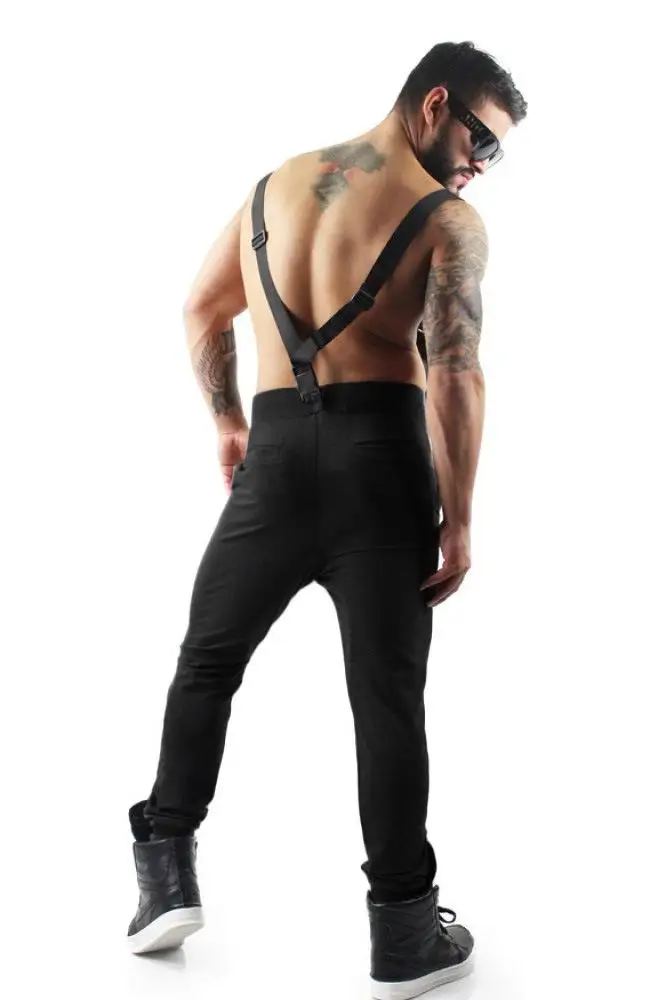 Men fashion Jumpsuit Wide Leg Pants Solid Rompers Loose Pockets Casual Suspenders Trousers Men Cargo Overalls Streetwear