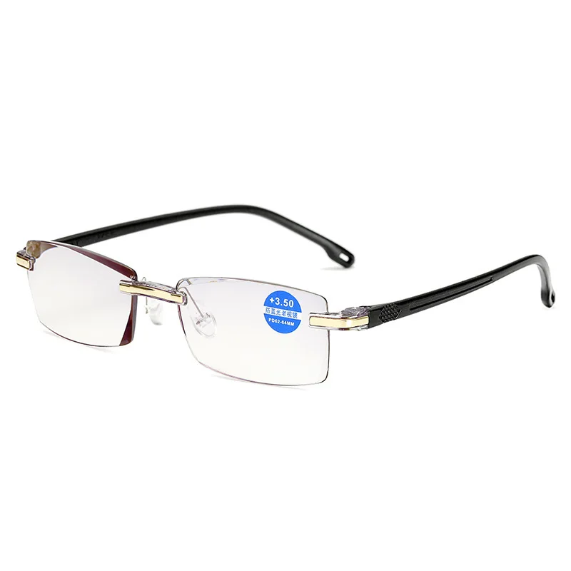 

2018-Frameless Crystal Diamond Trim Presbyopic Glasses Anti-Blueray Diamond Set Top Grade Presbyopia Glasses Fashion Presbyopic