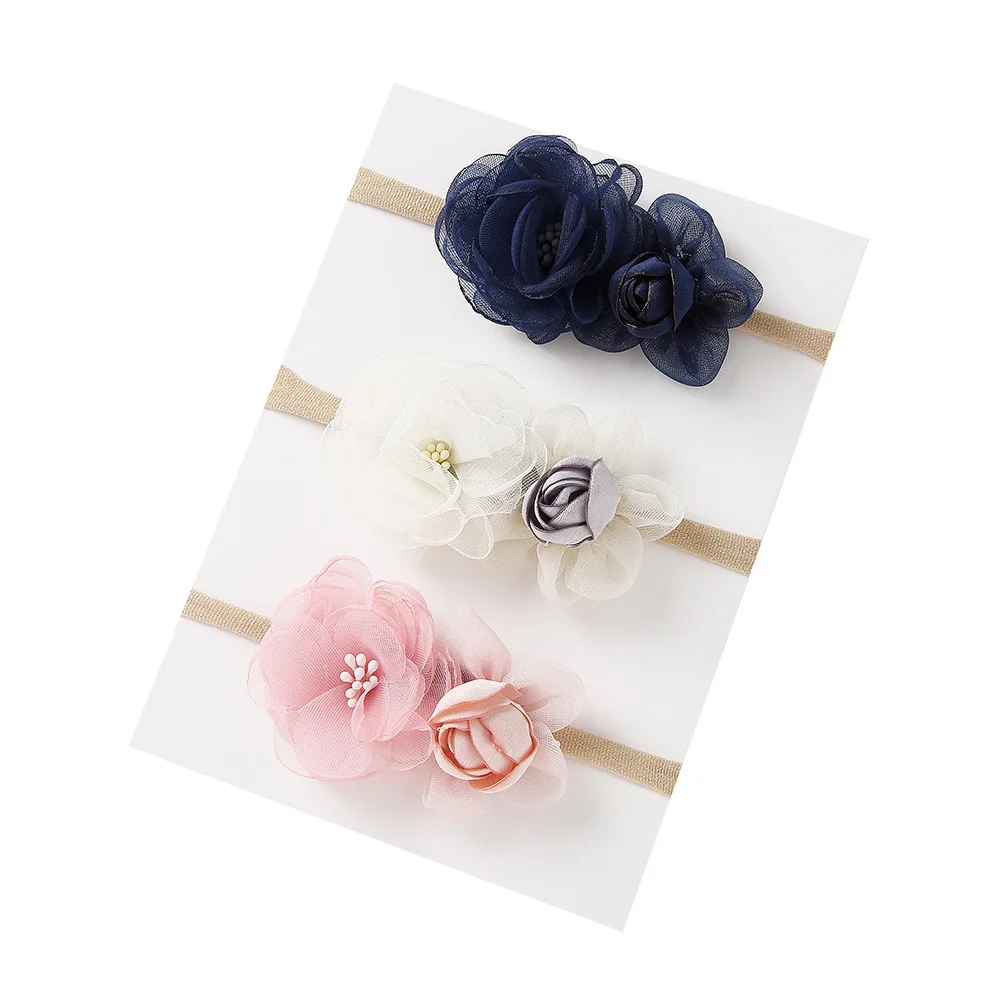 3 Bộ Bé Buộc Tóc Trẻ Em MŨ SƠ SINH Khăn Trùm Đầu Trẻ Em Phụ Kiện Băng Đô Cài Tóc Turban Gọng Đơn Giản Nơ Phụ Kiện Tóc Thun Băng Đô Quấn Tóc