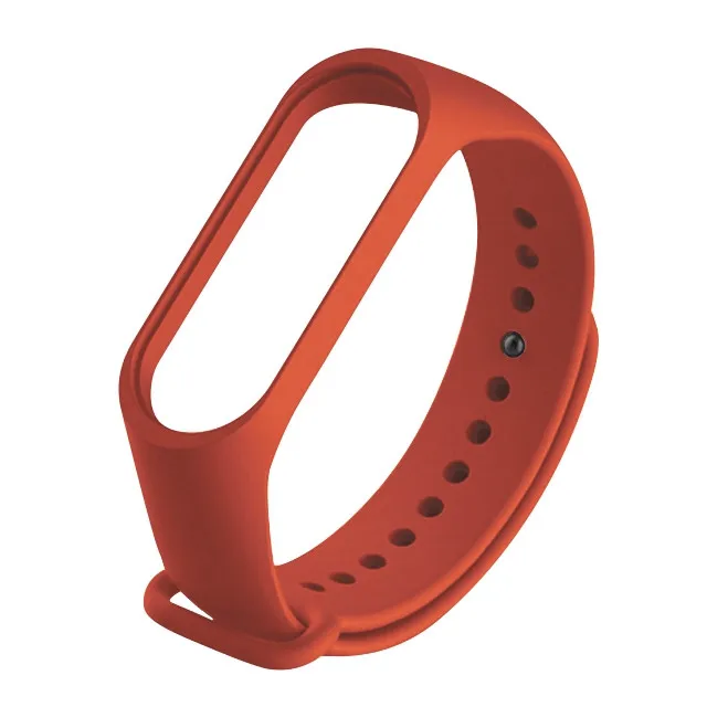 Для Xiaomi mi Band 4 band 3 умный силиконовый браслет mi 4 защитная пленка для Xiaomi mi band 4 3 mi band 4 ремешок на запястье - Цвет: Dark Orange