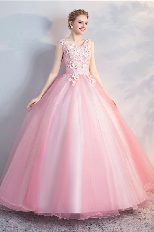 Vestidos de 15 anos розовые Бальные платья Пышные Платья кружевные вечерние платья с аппликацией vestidos de 15 Anos Sweet 16