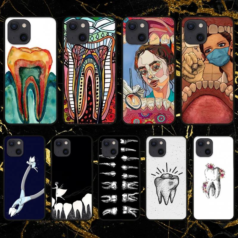 dentist tooth Phone Case For iPhone 11 12 Mini 13 Pro XS Max X 8 7 6s Plus 5 SE XR Shell phone cases for iphone 11